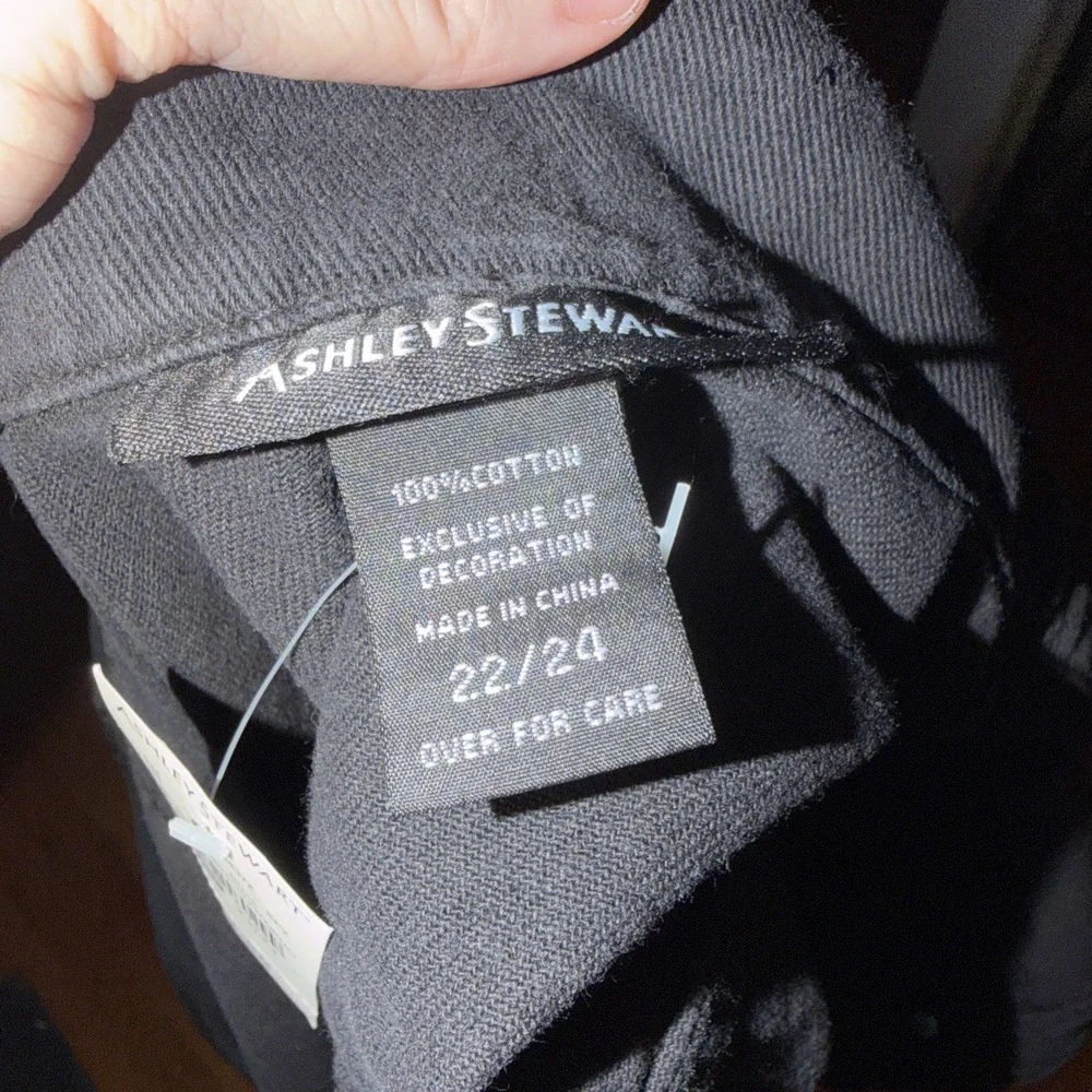 Ashley Stewart Black Denim‎ Jacket Ruffle Bottom NWT 22/24 100 Percent Cotton